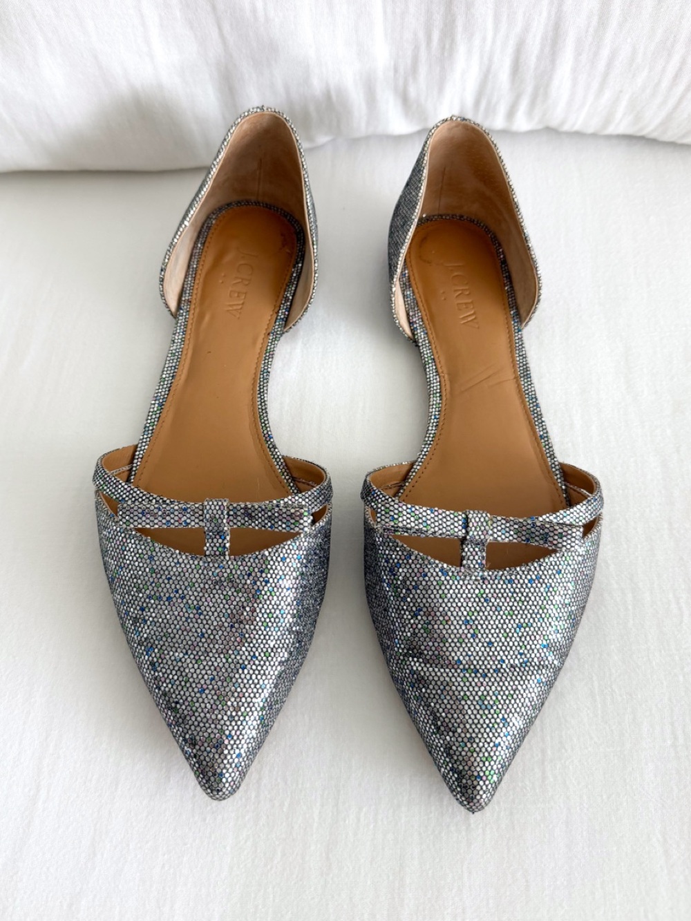 J.Crew Sloan Glitter D'Orsay Flats